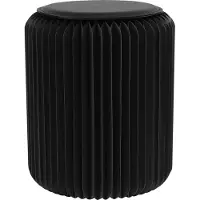 Meet by Paperflow Tabouret pliable Paperflow, carton alvéolé, coussin d'assise en similicuir, Ø 300 mm x H 420 mm, jusqu'à 300 kg, noir
