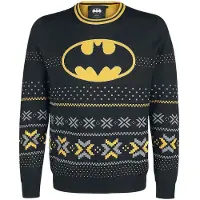 Batman Pull de Noël DC Comics de - Logo - S - M - pour Homme - noir - Taille M