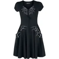 Rockabella Robe courte Gothic de - Robe Black Widow - S - 3XL - pour Femme - noir/blanc - Taille S