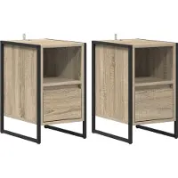 vidaXL Table de chevet avec tiroir 2 pcs Sonoma 39,5 x 30 x 50 cm
