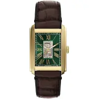 Fossil Montre à affichage analogique 'Carraway' marron / or / vert