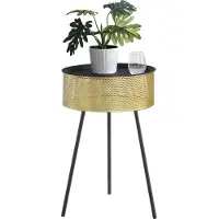 En.casa Petite Table Gällivare 65 X 40 Cm Noir Doré [En.Casa]