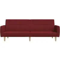 vidaXL Canapé-lit à 2 places rouge bordeaux tissu