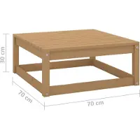 vidaXL Tabouret de jardin 70x70x30 cm Pin massif brun miel