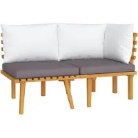 vidaXL Ensemble de salon de jardin 2 pièces avec coussins en bois massif d'acacia
