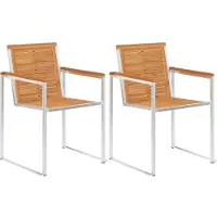 vidaXL Chaises de jardin avec coussins 2 pcs. Bois massif acacia et acier