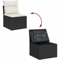vidaXL Ensemble de canapés de jardin avec coussins (10 pièces), noir et crème, en rotin synthétique