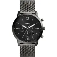Fossil Montre à affichage analogique gris argenté