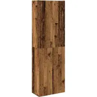 vidaXL Buffet haut vieux bois 60x32x190 cm bois d'ingénierie