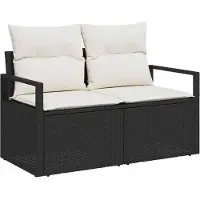 vidaXL Ensemble de canapés de jardin , 11 pièces, noir, en résine tressée