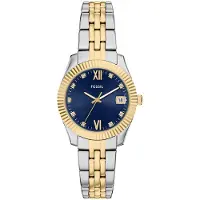 Fossil Montre à affichage analogique 'SCARLETTE' bleu marine / or / argent