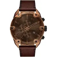 Diesel Montre à affichage analogique marron / bronze