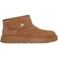 SKECHERS Slip-Ins Keep Street - Cozy Mini Enkellaarsjes Plat - Cognac - Maat 37