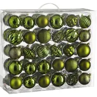 House of Seasons Jeu de boules de Noël - 60 pièces - Ø7 cm - incassable - vert foncé