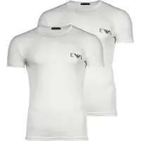 Emporio Armani pour homme. EM001849_AF14131 Lot de 2 t-shirts slim fit Homie blancs (M), Homewear, Coton, Manche courte
