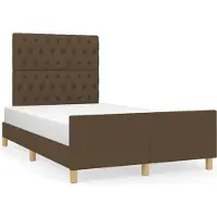 vidaXL Cadre de lit sans matelas brun foncé 120x190 cm Tissu