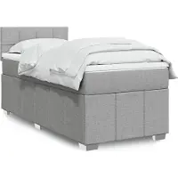 vidaXL Lit boxspring avec matelas gris clair 160x200 cm Tissu