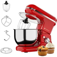 Kitchenbrothers Robot de cuisine - - 5L - Mixeur de cuisine - 1200W - Rouge