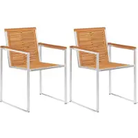 vidaXL Chaises de jardin avec coussins 2 pcs. Bois massif acacia et acier