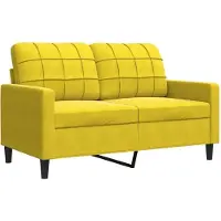 vidaXL Ensemble de canapés 2 pièces avec coussins Velours jaune