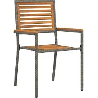 vidaXL : 2 chaises de jardin empilables, gris, en bois d'acacia massif