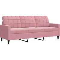 vidaXL Canapé à 3 places Rose 180 cm Velours