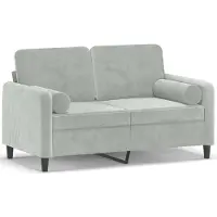 vidaXL Canapé 3 places avec coussins décoratifs bleu 180 cm velours