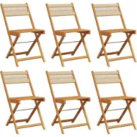 vidaXL Chaises de jardin 6 pcs. Pliable Beige Bois massif Acacia