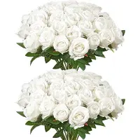 Vevor Rose Artificielle Lot de 60 Fleurs Artificielles 508 mm Bouquets de Fausses Fleurs Aspect Réaliste avec Tête de Rose 70 mm