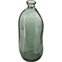 Atmosphera Vase bouteille en Verre recycl? Vert kaki H 51 cm