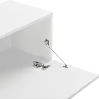 En.casa Étagère suspendue « Evaton » à 2 abattants, 140 x 33 x 30 cm, blanche, finition brillante