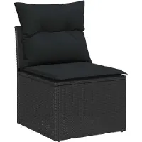 vidaXL Ensemble de canapés de jardin , 8 pièces, noir et marron