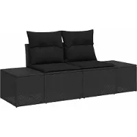 vidaXL Ensemble de canapés de jardin , 7 pièces, noir et marron