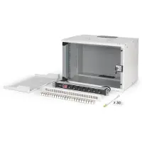Digitus 19" Netzwerk-Set, 7HE Wandgehäuse und Zubehör, gr SOHO PRO Version (7 HE, Rack 19 pouces), Armoire serveur, Gris