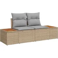 vidaXL Ensemble de canapés de jardin , 13 pièces, 12 places, couleur beige, en polyrotin