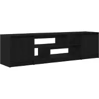 vidaXL Armoire TV noir imitation chêne 188,5x41x50 cm Bois composite