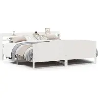 vidaXL Lit en bois massif sans matelas Blanc 180x200 cm pin