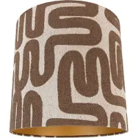 QAZQA Abat-jour en tissu marron avec rayures beiges 40/40/40