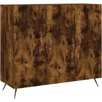 vidaXL Sideboard chêne fumé 90x34x80 cm bois composite