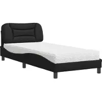 vidaXL Lit avec matelas "Hvar" noir 180x200 cm simili-cuir