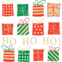 Papstar 20 Servietten, 3-lagig 1/4-Falz 33 cm x 33 cm "Christmas Gifts"