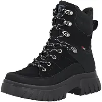 Rieker Bottes à lacets pour femmes 32303936373734 Noir 38 EU