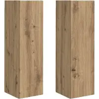 vidaXL : Meuble mural pour télévision, 2 pièces, en bois stratifié imitation chêne, style artisanal