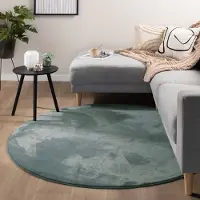 NATURL. Tapis rond à poils courts - Cozy Vert | Ø 120 cm | Rond | Pile courte