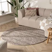 NATURL. Tapis en laine rond - Feline Marron/Chiné | Ø 280 cm | Rond | Tissage plat