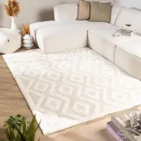 FRAAI Volero - Tapis moderne intérieur et extérieur - Lova Diamond Crème - 200x290 cm