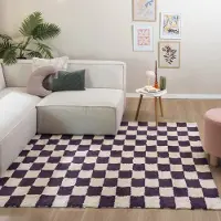 FRAAI Tapis rétro - Gambit Violet/Blanc | 230x330 cm | Rectangulaire | Pile haute