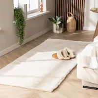 NATURL. Tapis de couloir doux à poils longs - Comfy Supreme Crème | 80x200 cm | Tapis de couloir | Pile haute