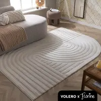 FRAAI Tapis de forme irrégulière - Wavy Crème | 120x170 cm | Irréguliers | Pile haute