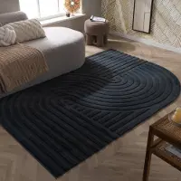 FRAAI Tapis de forme irrégulière - Wavy Anthracite | 200x290 cm | Irréguliers | Pile haute